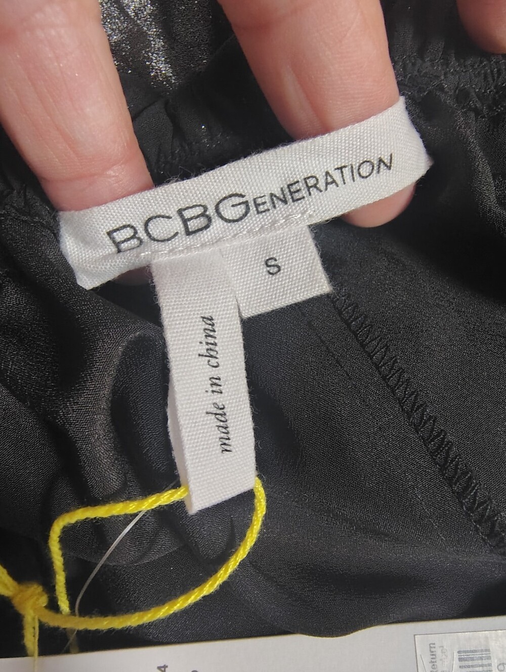 NWT BCBGeneration Metallic Silver & Black Maxi Dress Plunge V-Neck Women's Small - Picture 3 of 12